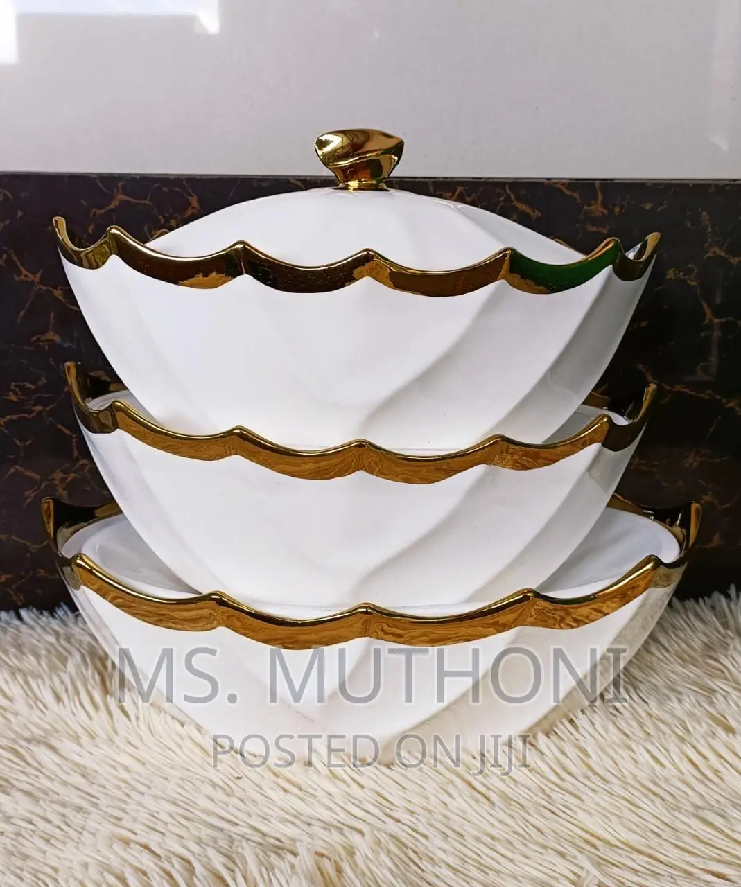 Set of 3 Boat Shaped Serving Bowls