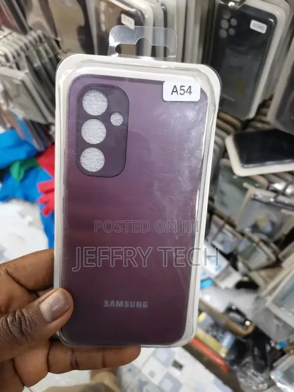 Samsung Galaxy A54 Cover Maroon Frosted Glass Soft Silicone