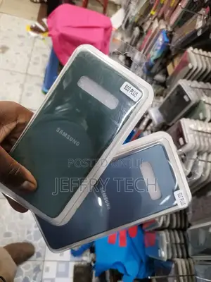 Samsung Galaxy S10 Plus Cover Blue Frosted Glass Soft Silico