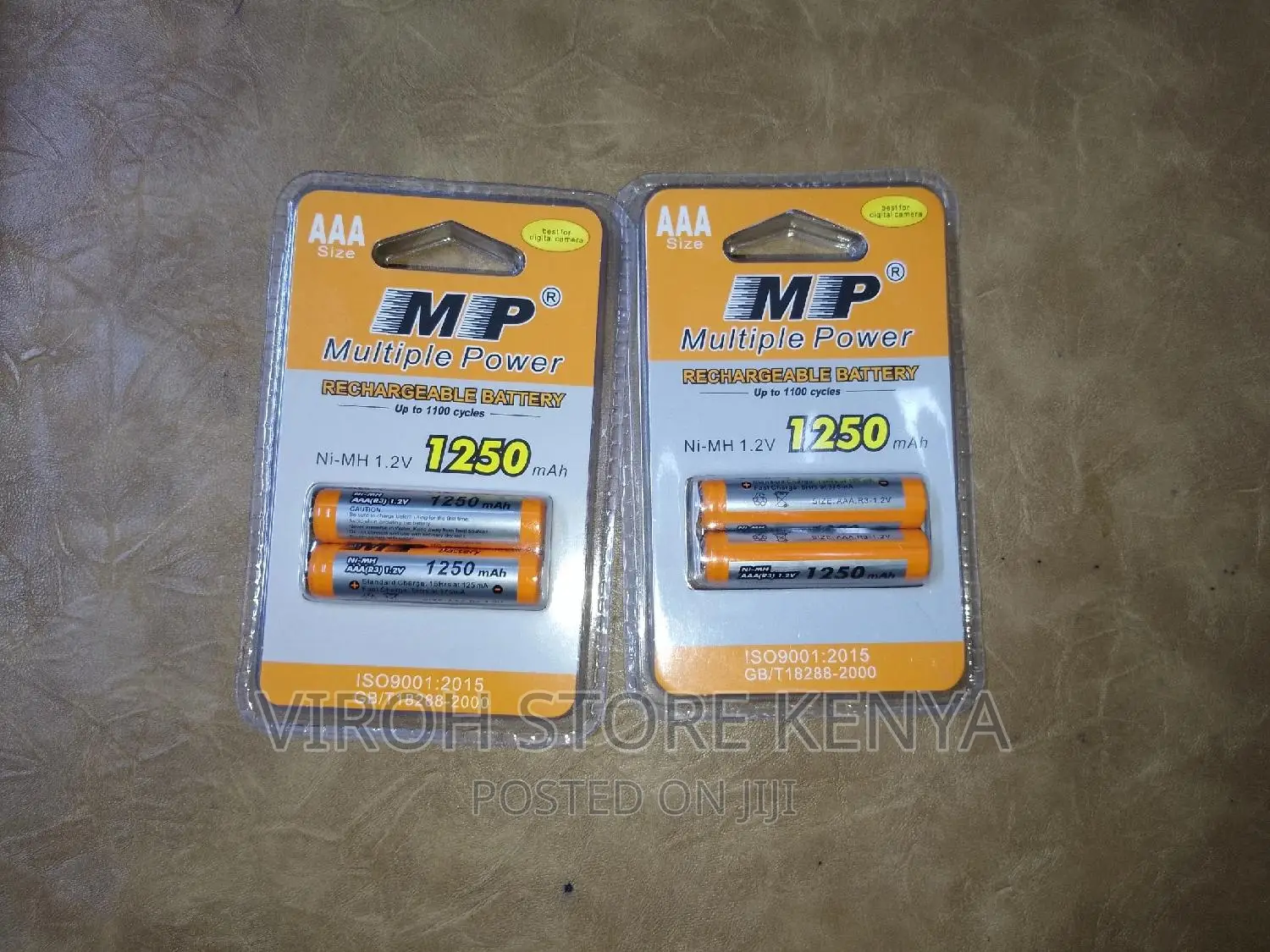 2 Pairs of AAA Rechargeable Batteries 1.2V