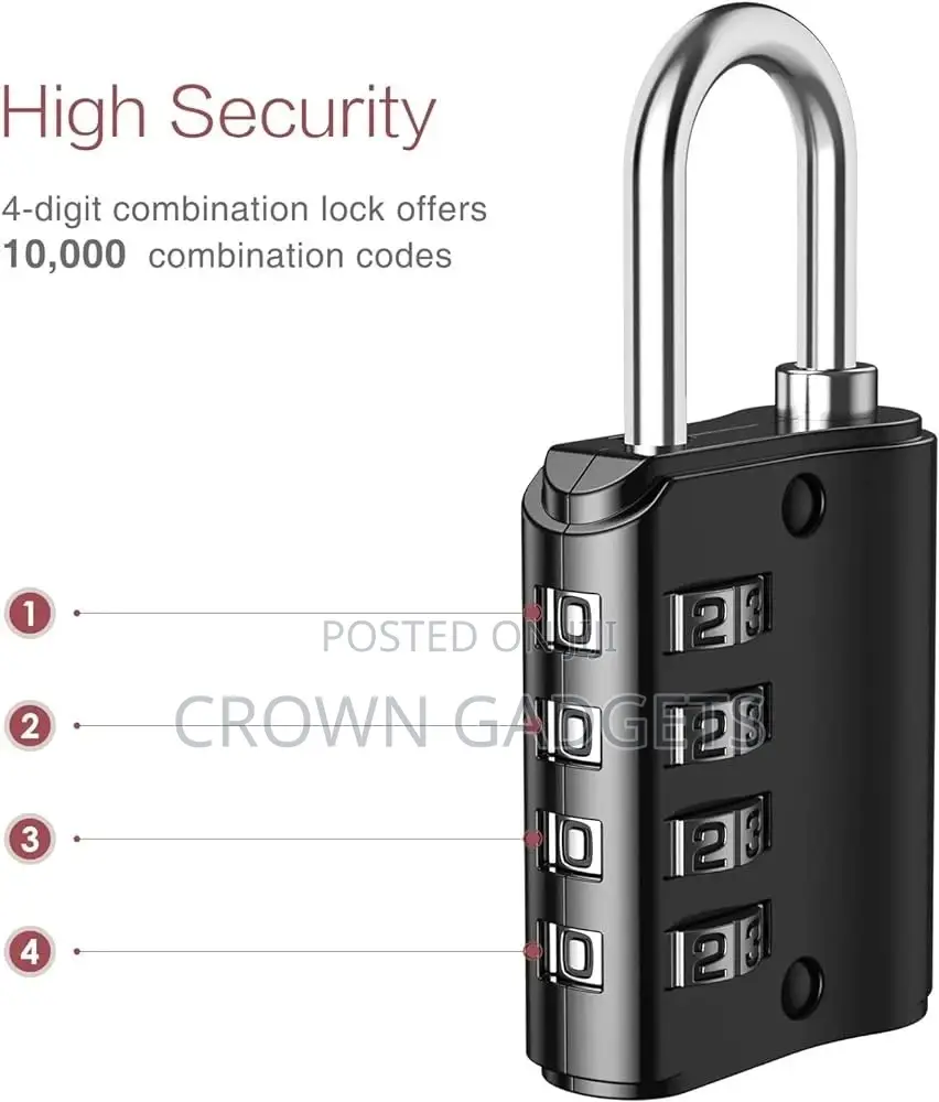 4 Digit Dial Letter Combination Padlock