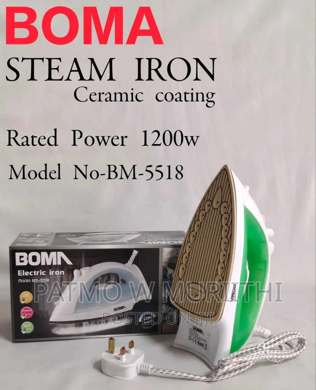 Steam Iron With Ceramic Coating Base Bm 5518