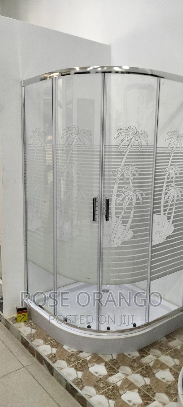 White Semi Circle Shower Cubicle