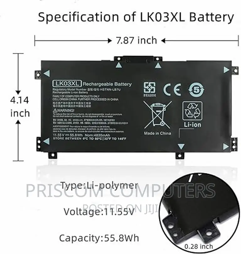 LK03XL Laptop Battery for Envy X360 Convertible 15-Bp 15m-Bp