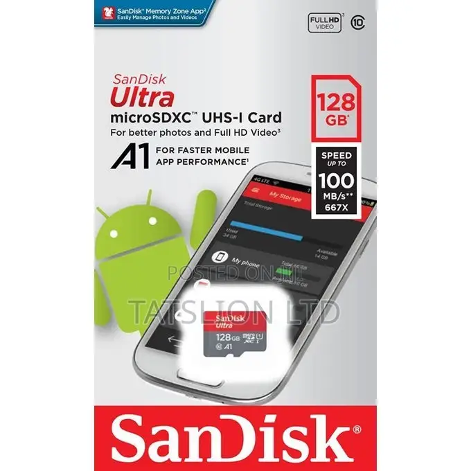 Sandisk Micro 128gb Sd Card/Ultra High Speed