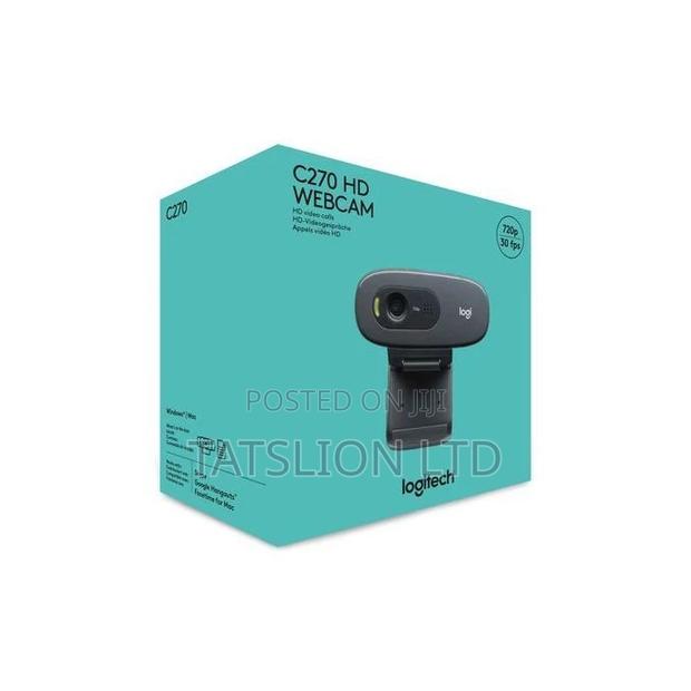 Logitech C270 HD Webcam, Light Correction, 720p/30fps