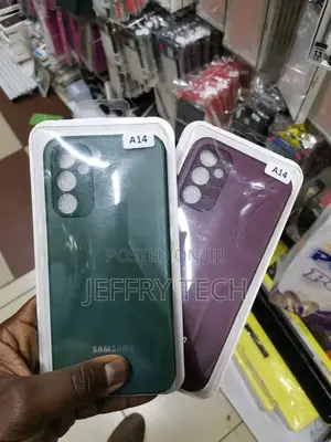 Samsung Galaxy A14 Cover Greenfrosted Glass Soft Silicone B