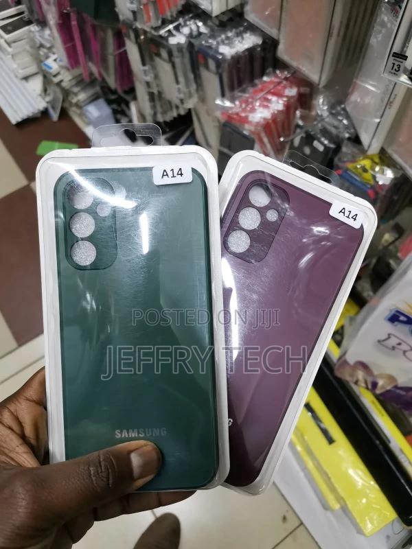 Samsung Galaxy A14 Cover Greenfrosted Glass Soft Silicone B