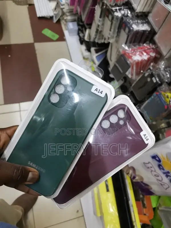 Samsung Galaxy A14 Cover Greenfrosted Glass Soft Silicone B