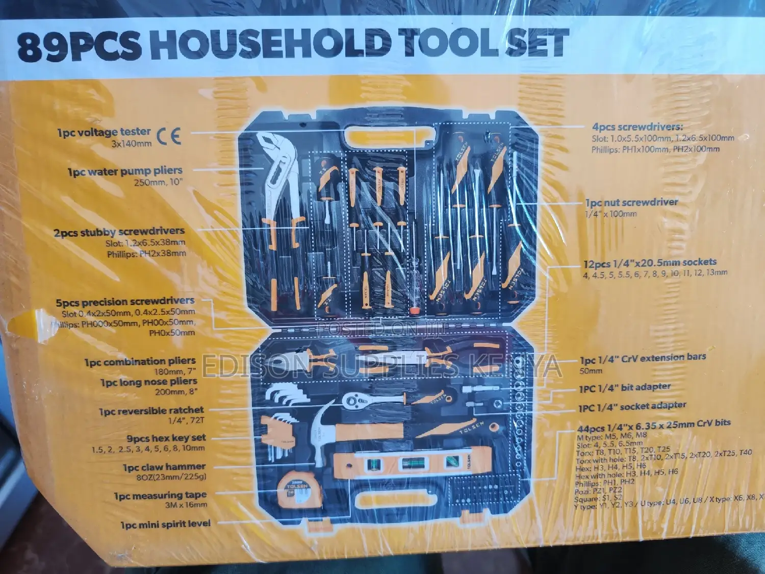Complete Tools Set Tolsen 89pcs Household Tools Set - 85352