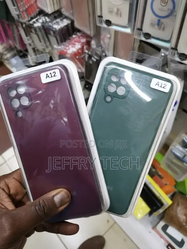Samsung Galaxy A12 Cove Maroon Glass Soft Silicone Border Ca