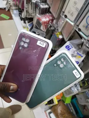 Samsung Galaxy A12 Cove Maroon Glass Soft Silicone Border Ca