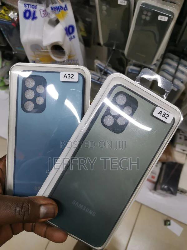 Samsung Galaxy A32 Cover -Blue Frosted Glass Soft Silicone B
