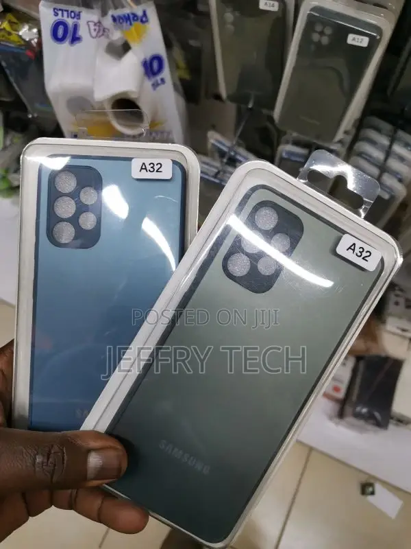 Samsung Galaxy A32 Cover -Blue Frosted Glass Soft Silicone B