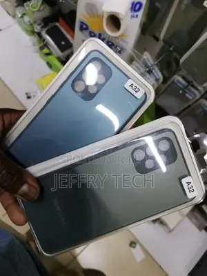 Samsung Galaxy A32 Cover -Blue Frosted Glass Soft Silicone B