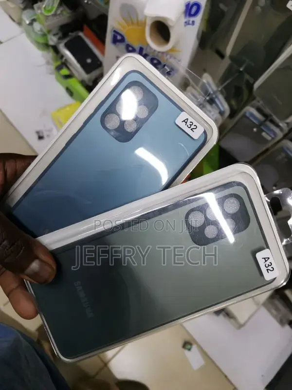 Samsung Galaxy A32 Cover -Blue Frosted Glass Soft Silicone B