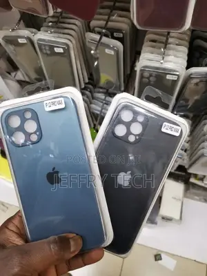 Iiphone 12 Pro Max Cover -Blue Frosted Glass Soft Silicone B