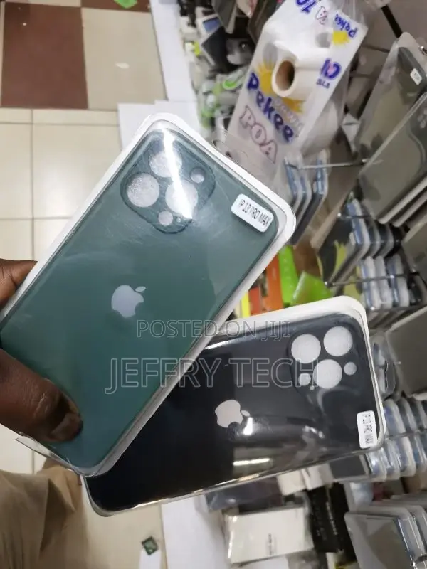 iPhone 13 Pro Max Cover Green Frosted Glass Hard Silicone