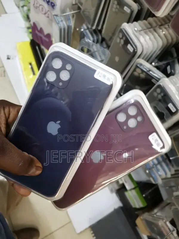 iPhone 11 Pro Max Cover Maroon Frosted Glass Hard Silicone B