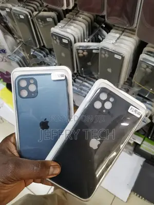 iPhone 11 Pro Max Cover Blue Frosted Glass Soft Silicone Bo