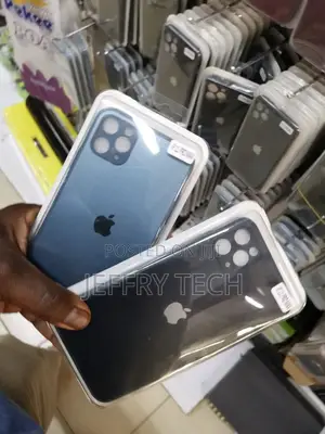 iPhone 11 Pro Max Cover Blue Frosted Glass Soft Silicone Bo