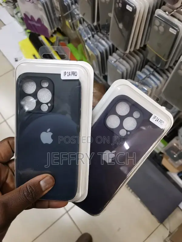 iPhone 14 Pro Frosted Glass Hard Silicone Border Case With