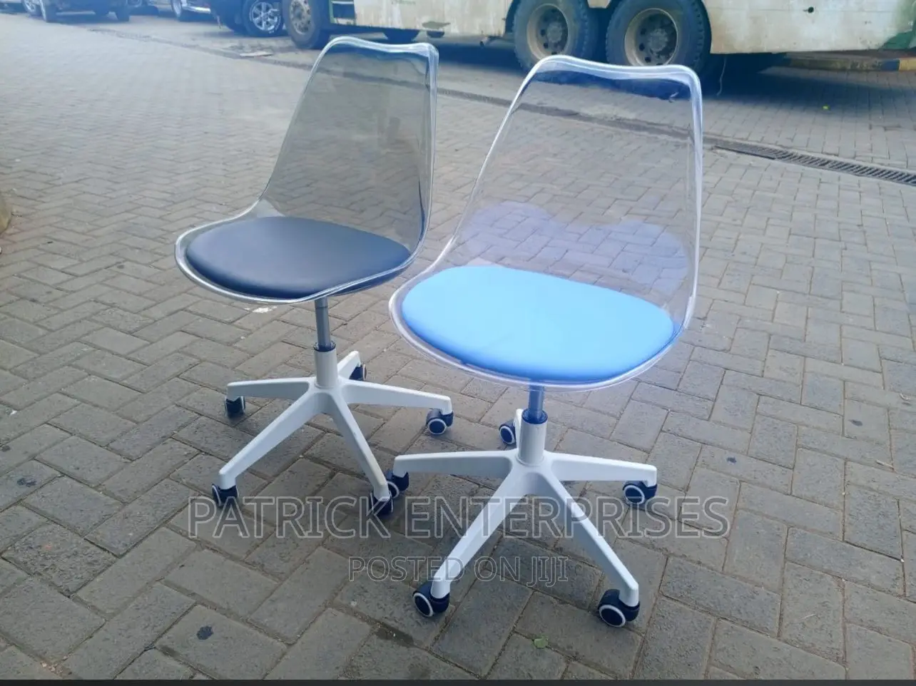 Imported Adjustable Colorless Padded Eames Chairs
