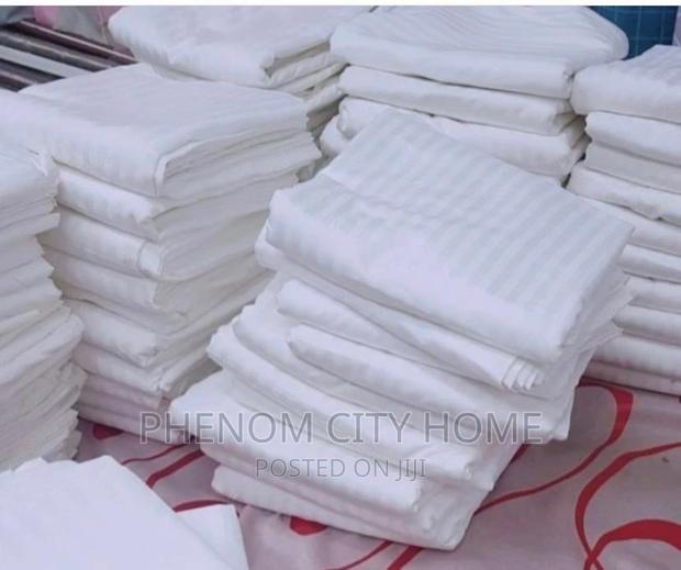 Fitted White Stripped Bedsheets