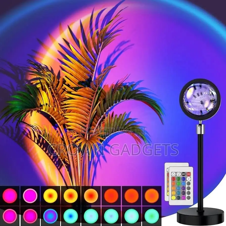 360° Rotation Rainbow Lights Sunset Light Projection Lamp