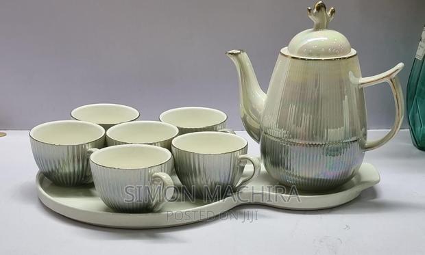 Ceramic Kettle Tray and 6 Cups - thumbnail 3