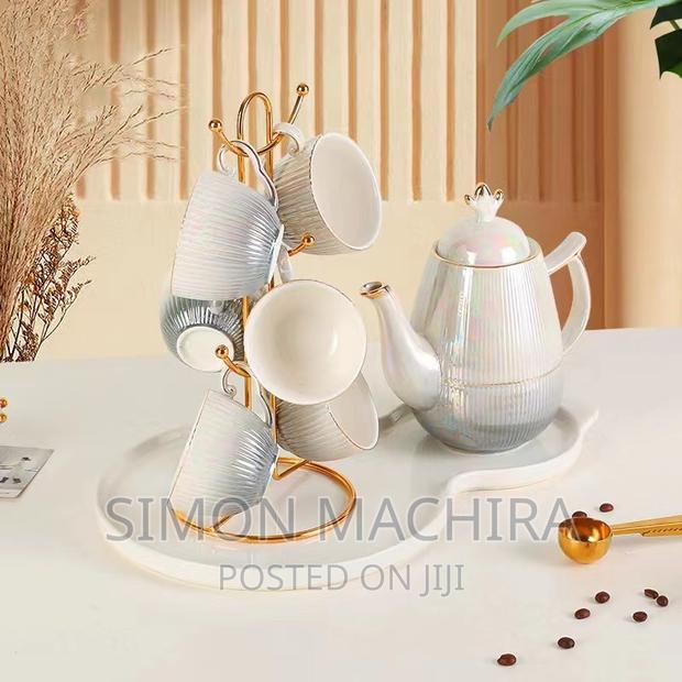 Ceramic Kettle Tray and 6 Cups - thumbnail 4
