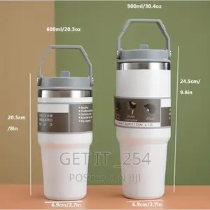 *Vacuum Insulated Thermo Mug  With Top Handle.