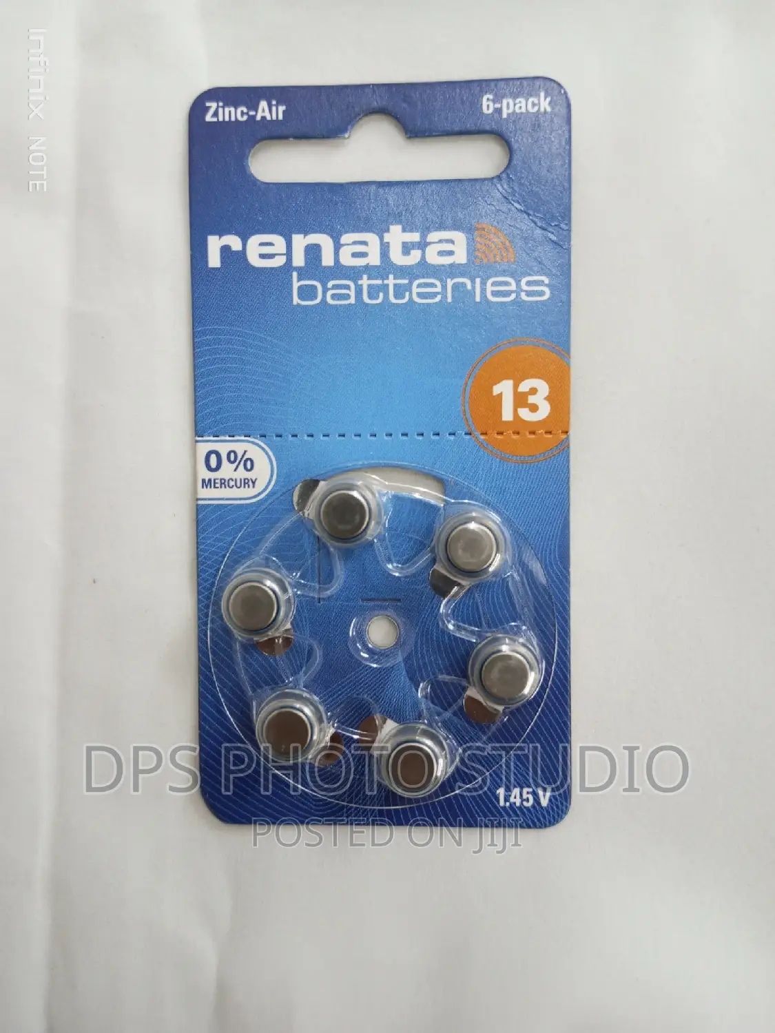 Renata Size 13 Zinc Air 1.45V Hearing Aid Battery (6pack)