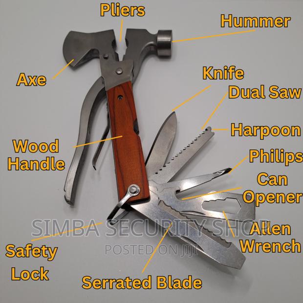 Hummer Axe Multipurpose Tool 15 in 1 Survival Hand Gift Men - thumbnail 3