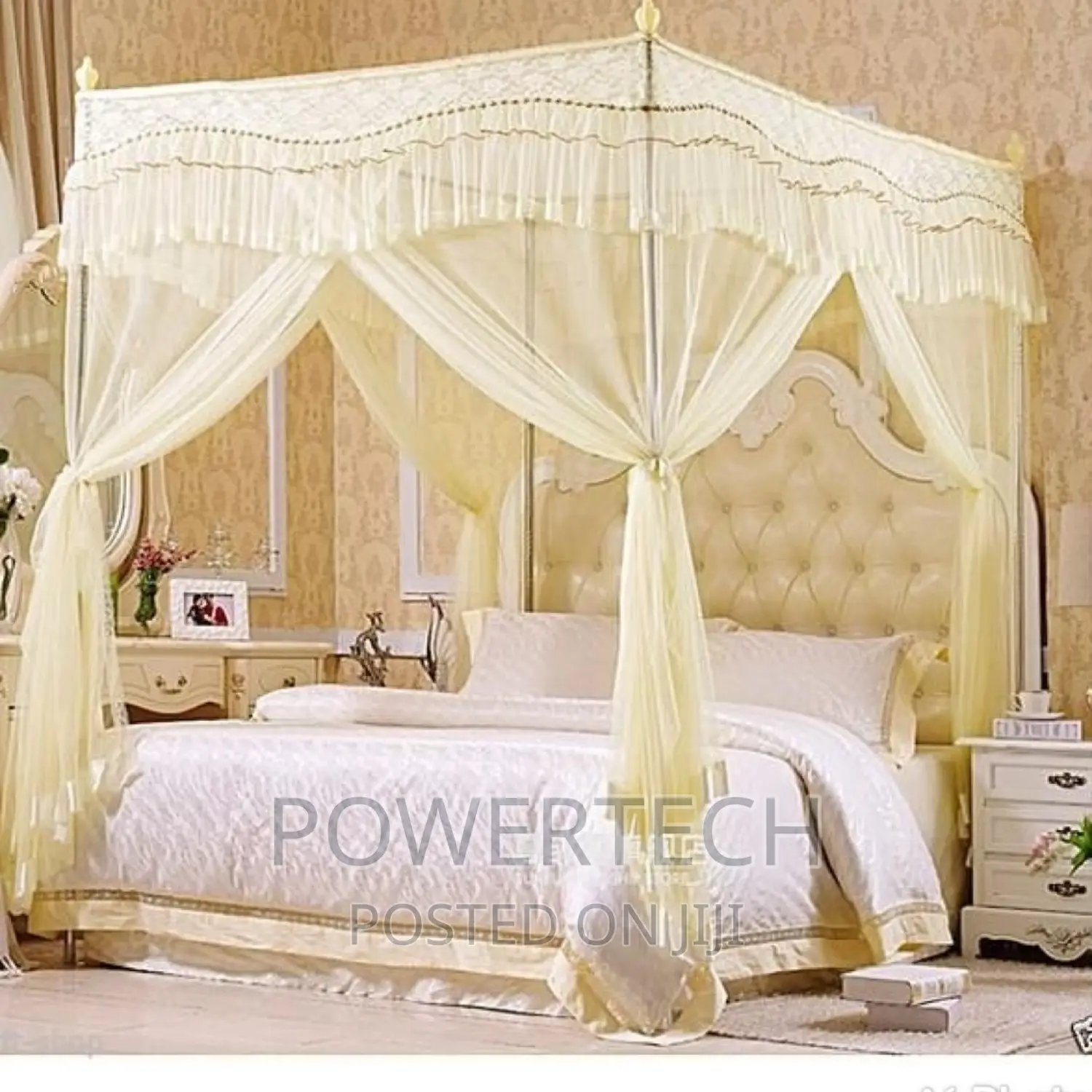 Four Stand Mosquito Nets With Four Metallic Stands 