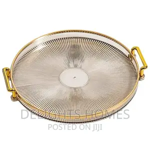 ROUND Modern Creative Striped Tray WITH Gold Rimmed*
