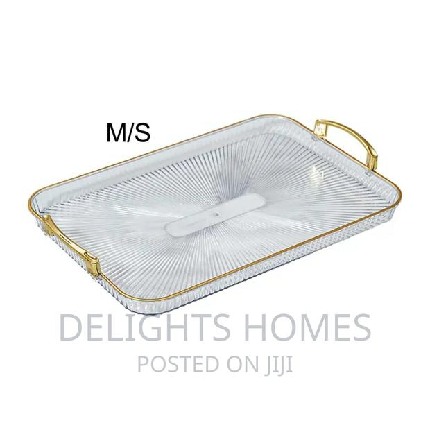 RECTANGULAR Tray WITH Gold Rimmed*