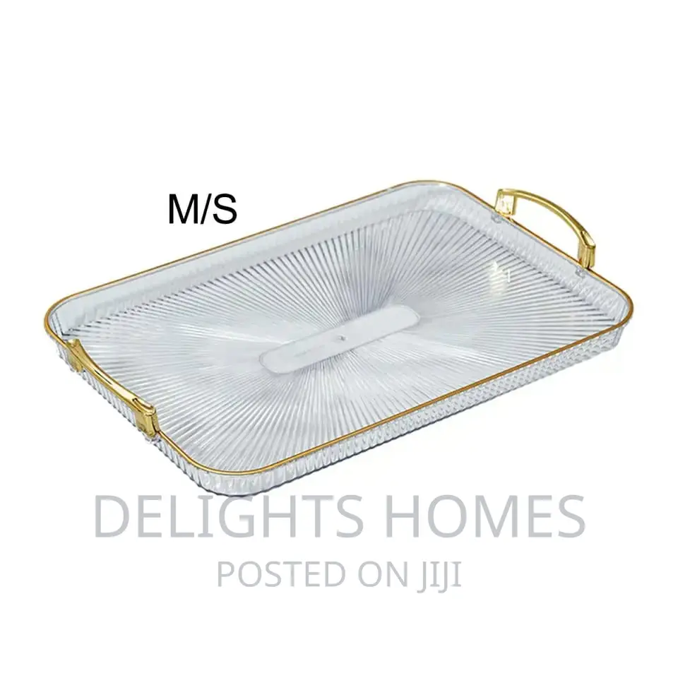 RECTANGULAR Tray WITH Gold Rimmed*