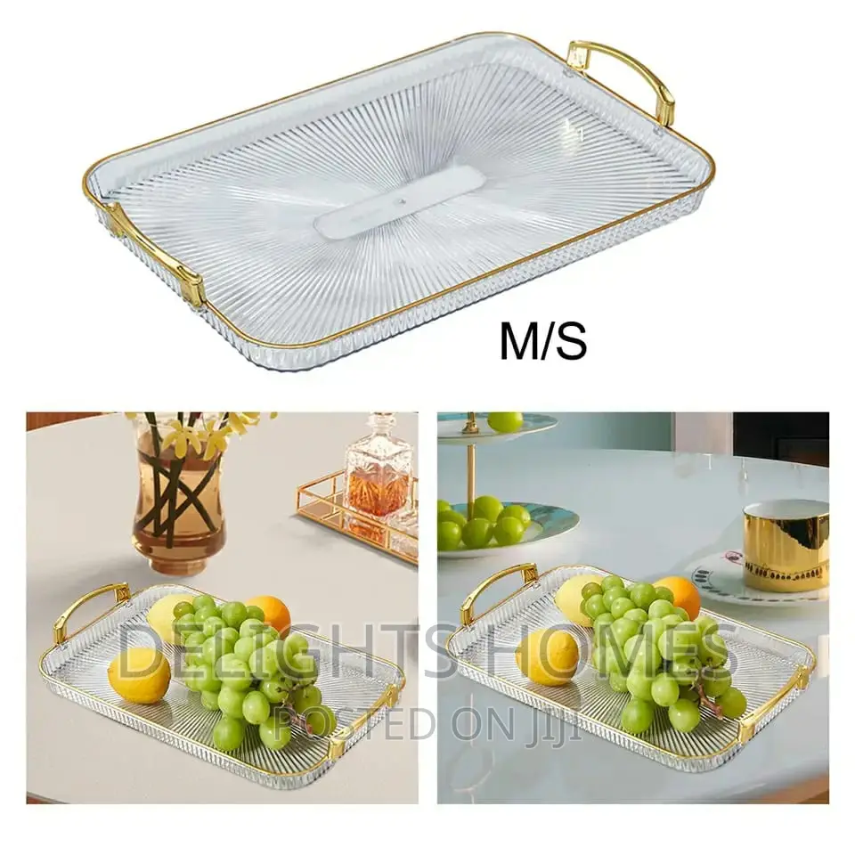 RECTANGULAR Tray WITH Gold Rimmed*