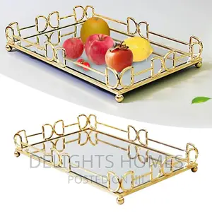 METAL RECTANGULAR Mirror Decorative Tray