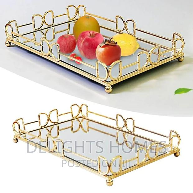 METAL RECTANGULAR Mirror Decorative Tray