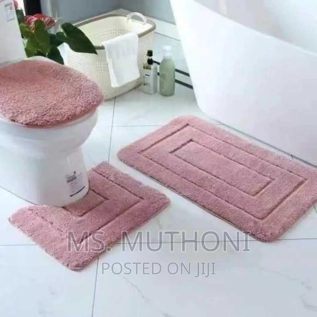 3 Piece Toilet Set Mat Heavy Non-Slip Quality