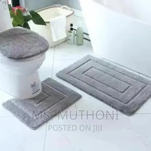 3 Piece Toilet Set Mat Heavy Non-Slip Quality