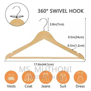 A Set of 6 High Grade Wooden Suits / Coat Hangers *