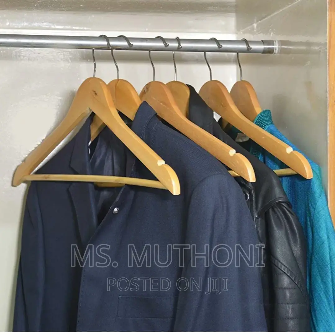 A Set of 6 High Grade Wooden Suits / Coat Hangers *