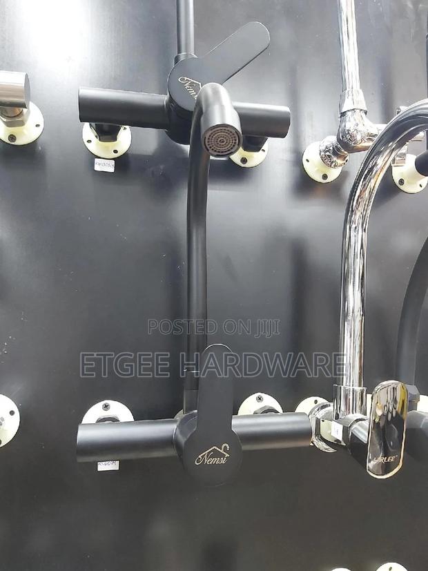 Kitchen Tap Mixer Black Wall Nemsi - thumbnail 2