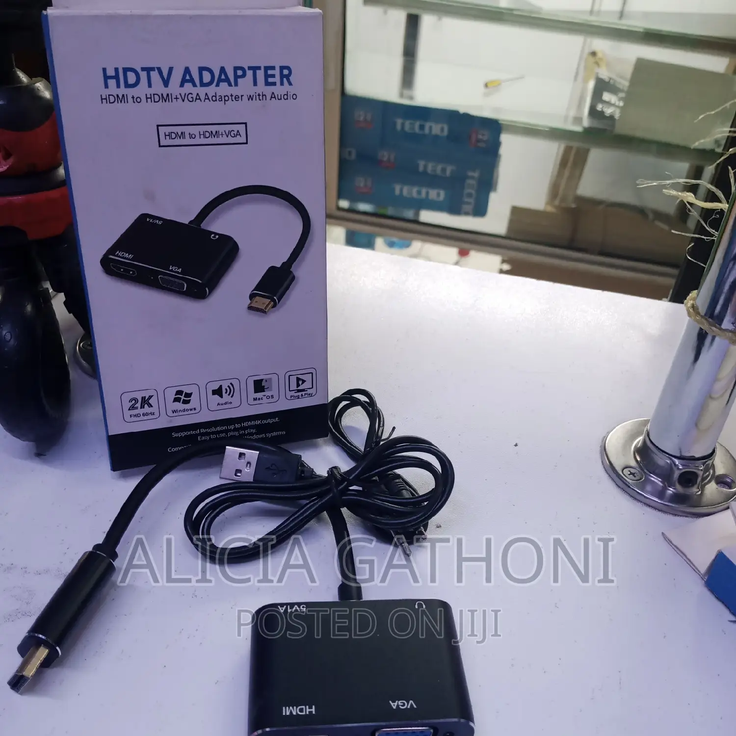 HDMI to HDMI+Vga Adapter+Audio 5V1A