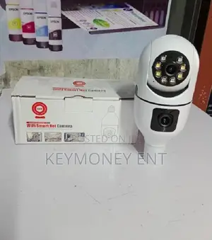 Wifi Bulb Smart Nanny Cam With 2 Lens Dual Lens Cam