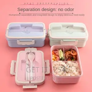 Bento Lunch Box With 3 Compartments And Soup Containers