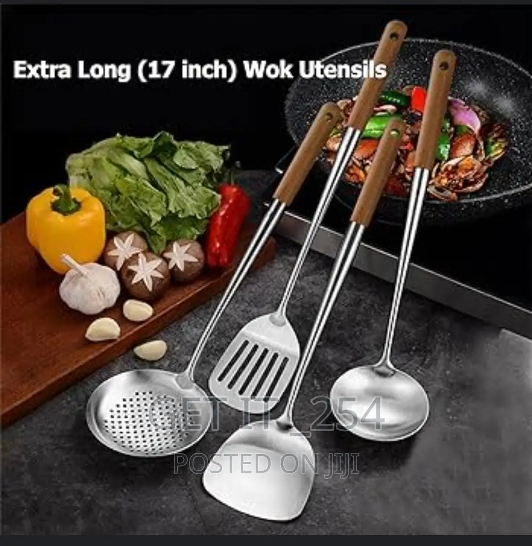 38cm Long Wooden Handle Serving Spoon Available In 4 Types